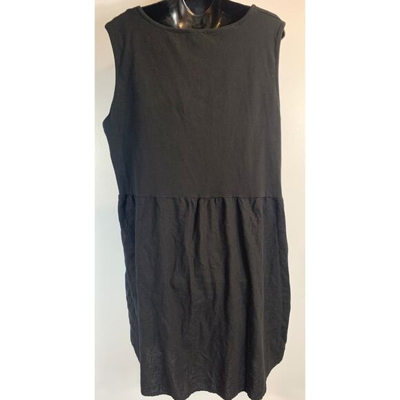 Cynthia Rowley Women's black dress sleeveless linen blend midi length size 1X - Picture 3 of 5
